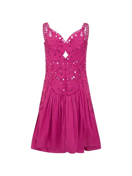 Rochie mini Alberta Ferretti cu broderie roz