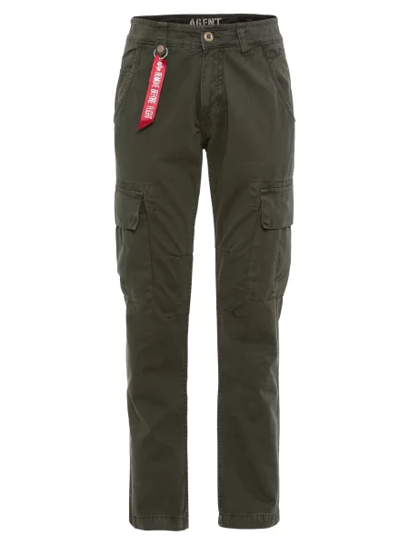 ALPHA INDUSTRIES Pantaloni cu Agent kaki / roșu alb