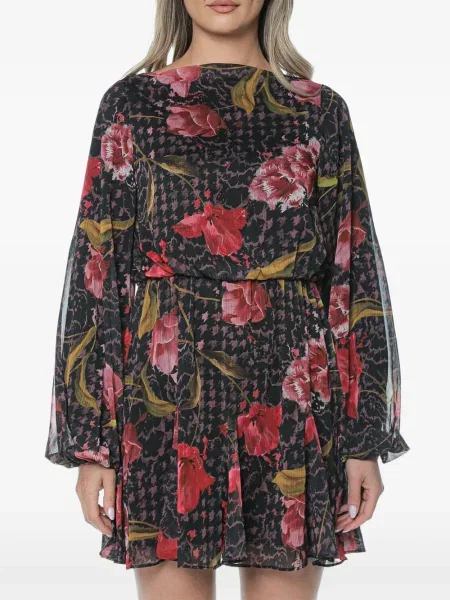 Lung rochie Ted Baker cu model floral cu imagine negru