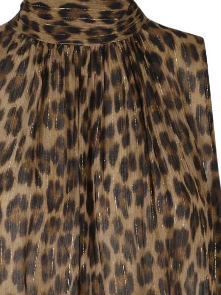 Top Semicouture cu funde cu model leopard