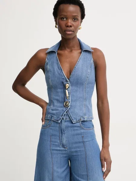 Simona Corsellini kamizelka jeansowa niebieska