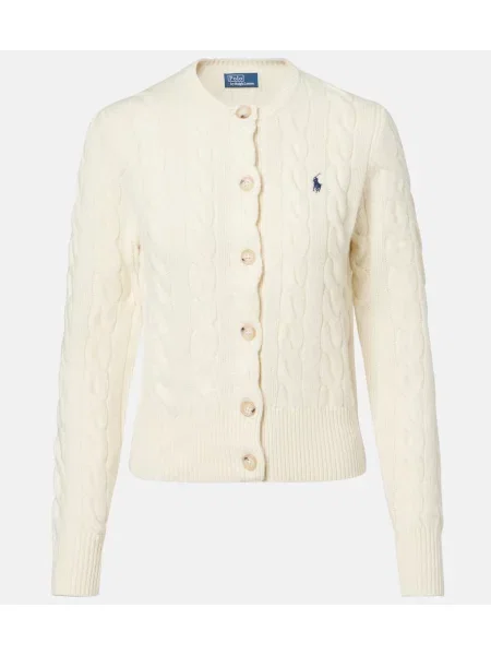 Cardigan Polo Ralph Lauren de lână alb