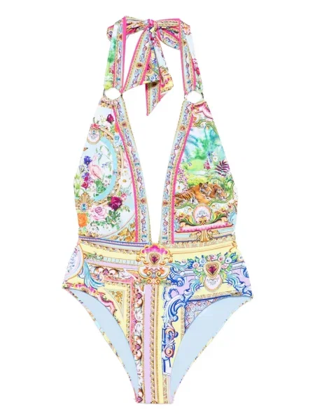 Costum de baie Camilla cu imagine albastru