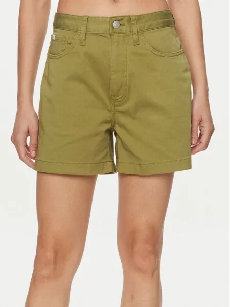 Calvin Klein Jeans Šortky z materiálu Mom Fit zelená