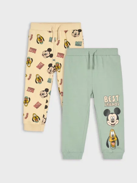 Sinsay Fleecové jogger kalhoty 2 pack Mickey Mouse zelená