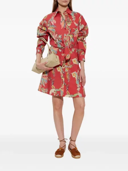 Rochie tip cămașă Etro cu imagine cu model paisley roșu