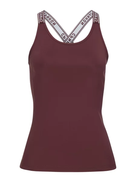 LASCANA ACTIVE Sport top ciocolatiu alb