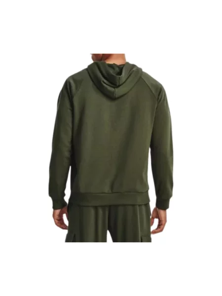 Bluza z kapturem Under Armour polarowa z kapturem z logo zielona