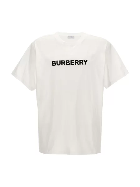 Koszulka Burberry z logo ze sznurkiem klasyczna biała
