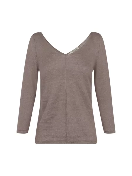 Sweter Cortana z dżerseju brązowy