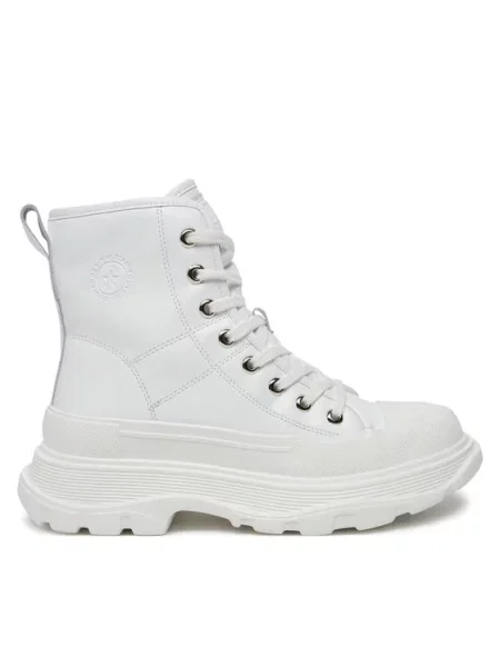 Кожаные утепленные туфли Big Star Shoes на платформе белые