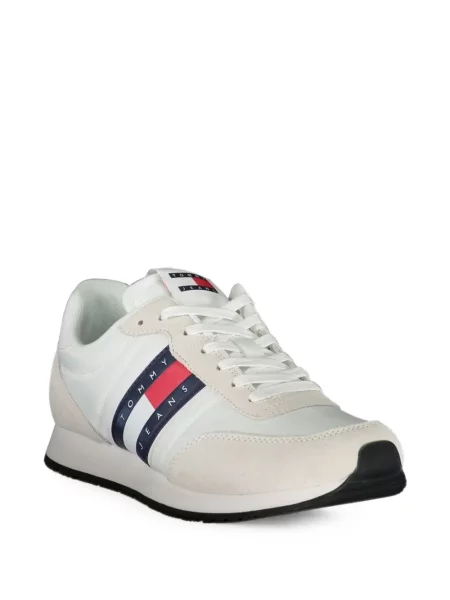Sneakerși Tommy Hilfiger din piele de căprioară alb