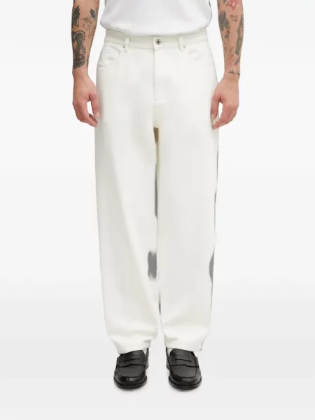 Blugi drepți Barbour alb