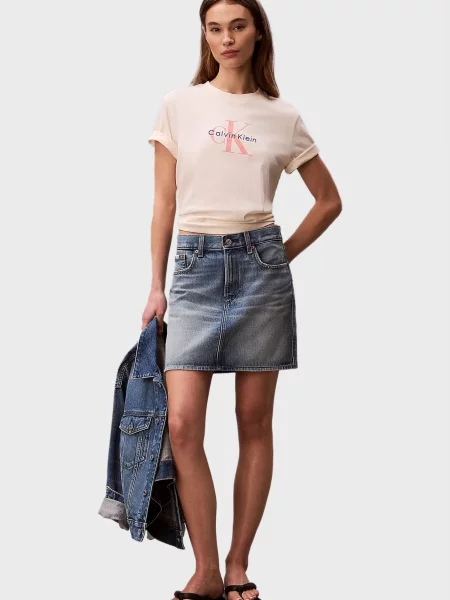 Класична футболка Calvin Klein бежева