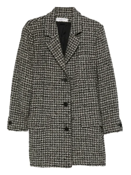 Tvídový kabát Christian Dior Pre-owned černý