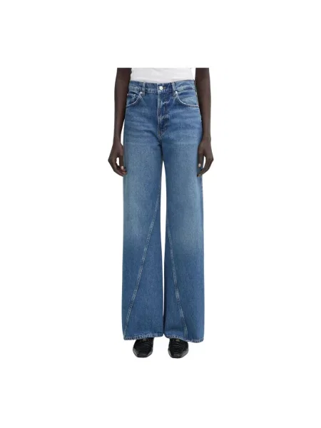 Anine Bing jeansy Brie Jean high waist niebieskie