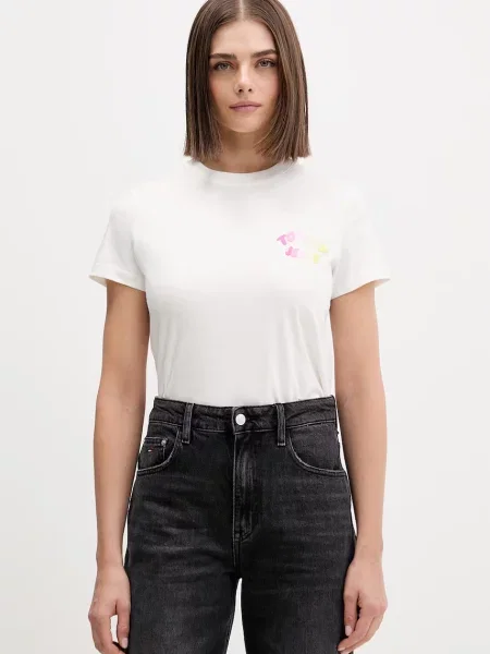 Tommy Jeans Tričko béžové