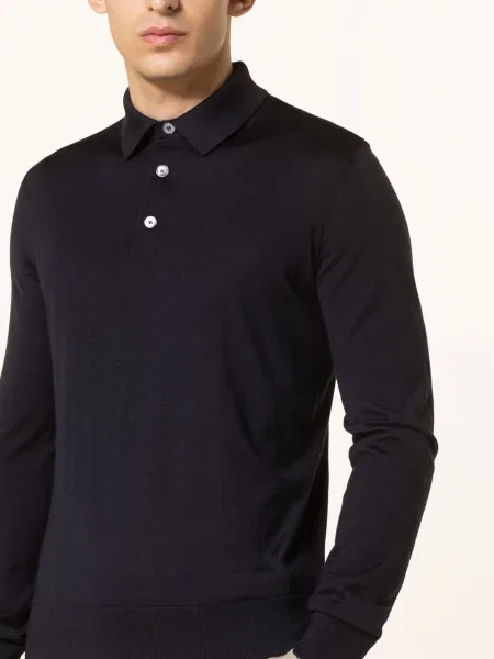 Zegna Úpletová Polokošile S Hedvábím tmavě modrá