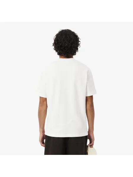 Lacoste T-Shirt Z Okrągłym Dekoltem Classic Fit biały