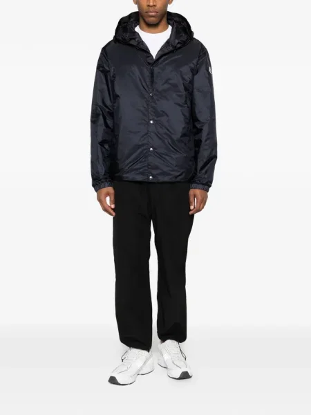 Geacă Moncler cu glugă albastru