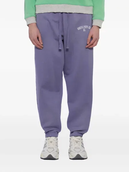Pantaloni cu șnur Guess alergare cu cordon violet
