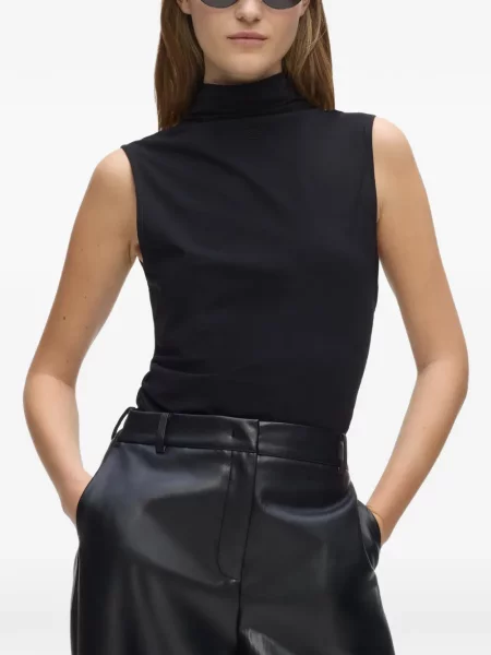 Top Karl Lagerfeld cu volane negru