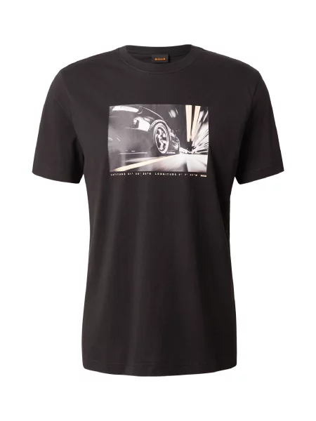 BOSS Tricou Te_Motors galben deschis / gri deschis / negru alb