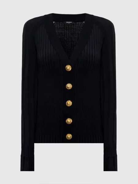 Кардиган в рубчик Balmain чорний