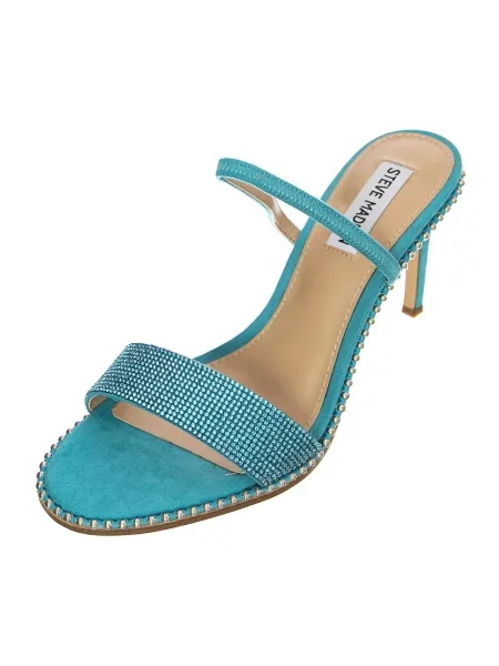 Klapki Steve Madden skórzane niebieskie