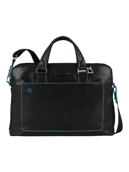 Torba na laptopa Piquadro skórzana czarna