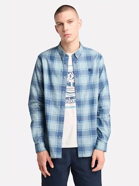 Сорочка Timberland Poplin Check синій