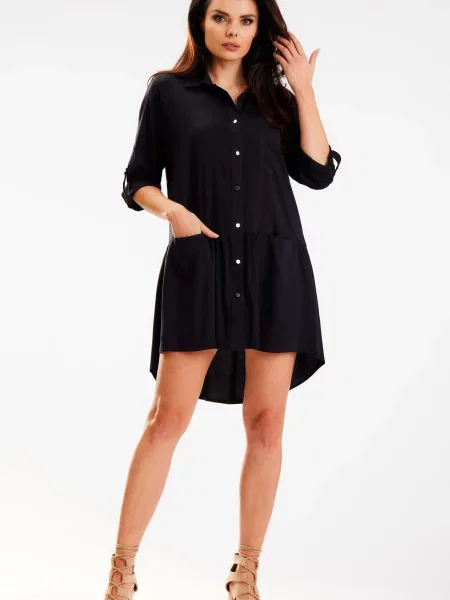 Sukienka koszulowa Awama czarna