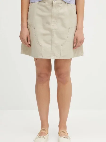 Carhartt WIP fustă din Maeve Double Knee Skirt mini drept bej