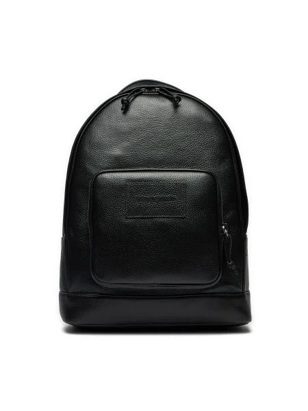 Kožený ruksak Emporio Armani čierna