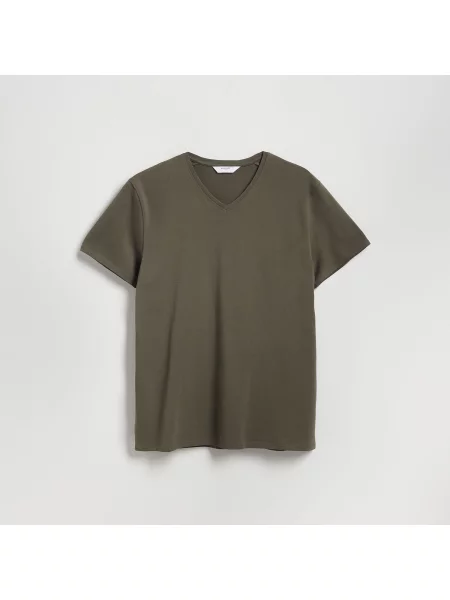 Reserved Slim fit póló világoszöld