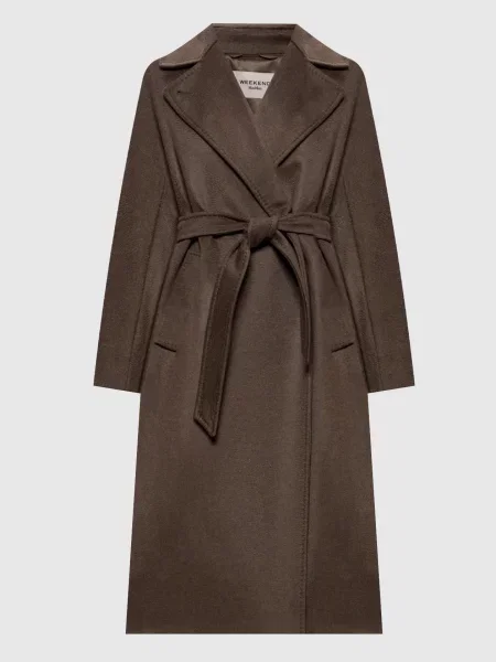 Двобортне пальто RESINA з вовни Max Mara Weekend коричневе
