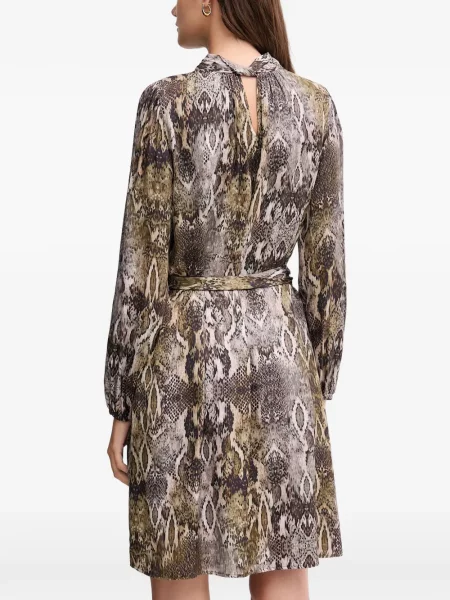 Rochie Marc Aurel cu imagine cu model piele de șarpe de costum maro