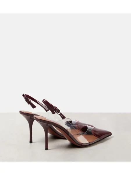 Pantofi cu toc Alaïa din piele slingback roșu