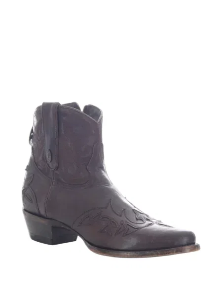 Botine Mexicana cu broderie din piele maro