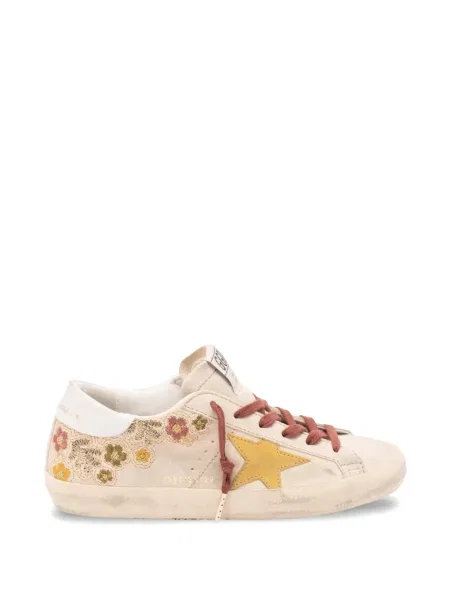Sneakerși Golden Goose cu model floral auriu