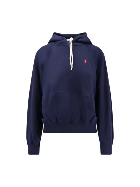 Bluza z kapturem Polo Ralph Lauren z kapturem z autografem niebieska