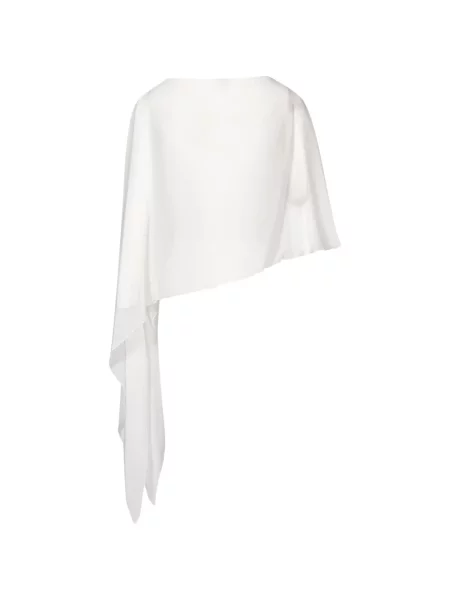 Poncho Antonelli asimetric drapate alb