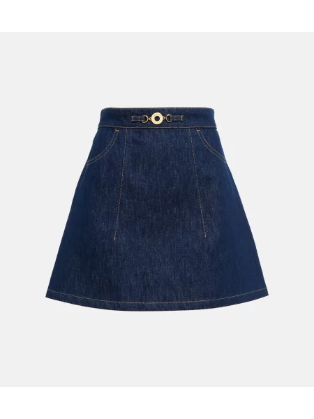 Spódnica jeansowa Patou z wysoką talią niebieska