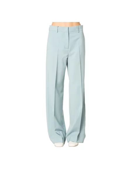 Spodnie palazzo Weekend Max Mara wełniane niebieskie
