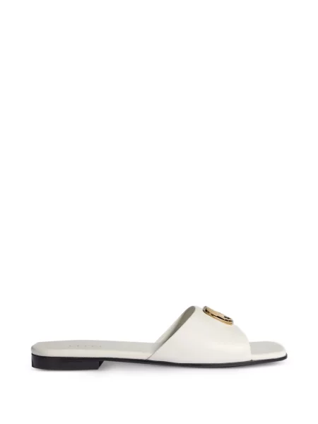 Sandale Gucci din piele fără toc alb
