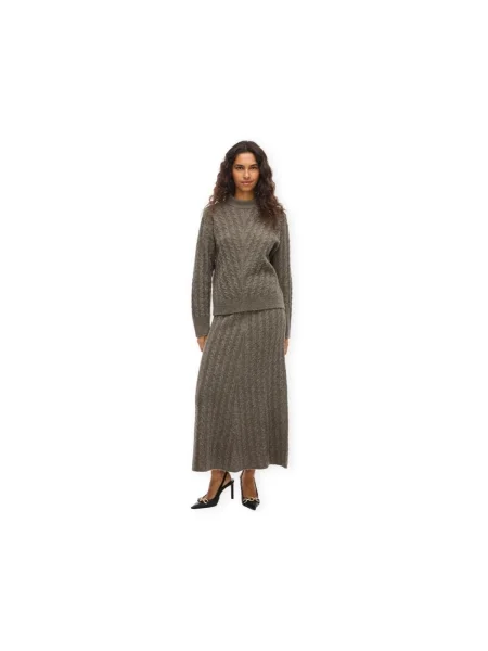 Pulover Vila tricotate maro