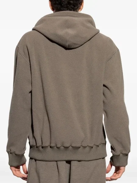 Fleece hoodie Mm6 Maison Margiela με κέντημα καφέ