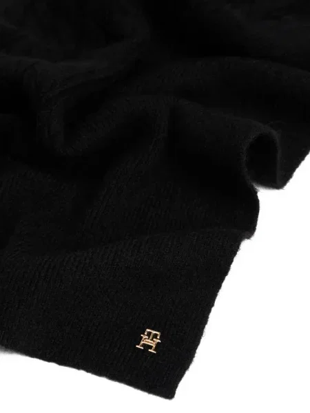Fular Tommy Hilfiger tricotate cu autograf negru