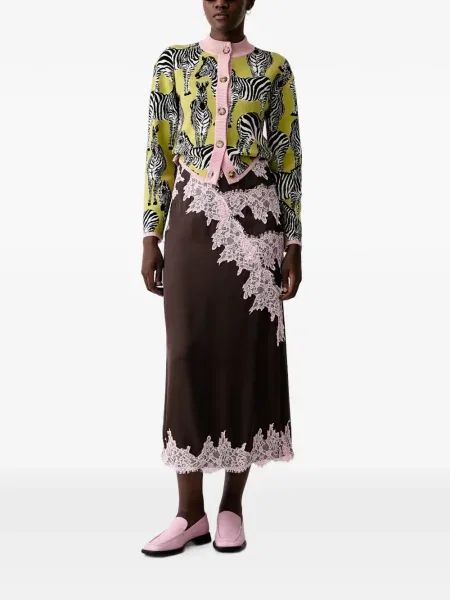 Cardigan Never Fully Dressed cu model zebră verde