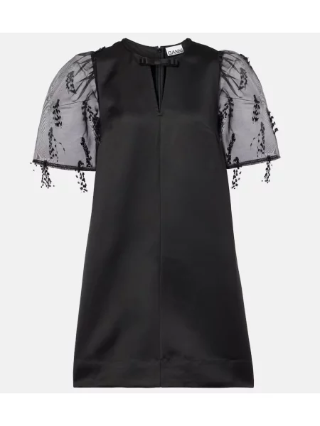 Rochie Ganni cu broderie din organza negru